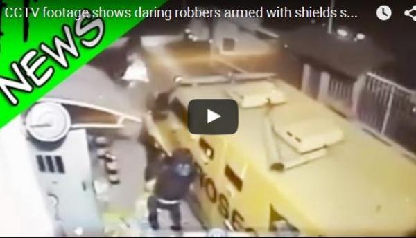 بالفيديو: لصوص يسرقون الملايين من سيارة مصفحة