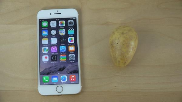 بالفيديو: مقارنة بين "آي فون 6" وحبة بطاطا  تثير الضحك