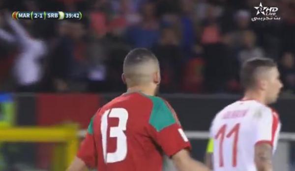 أهداف الشوط الأول: المغرب - صربيا  2-1