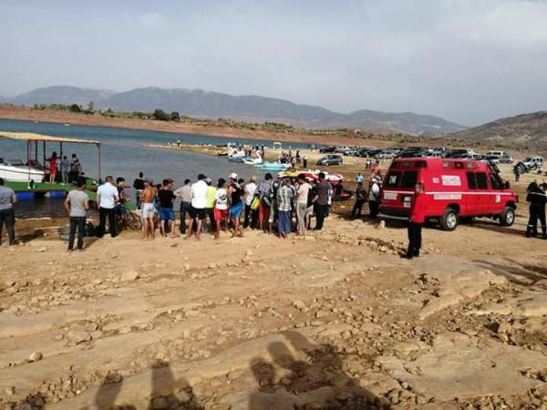 انقلاب "جيتسكي" على متنه شاب وشابة ببحيرة بين الويدان وهذا ما وقع