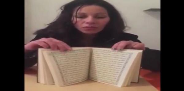 العياذ بالله : تونسية من متعريات فيمين تحرق القرآن الكريم وتهين تعاليمه