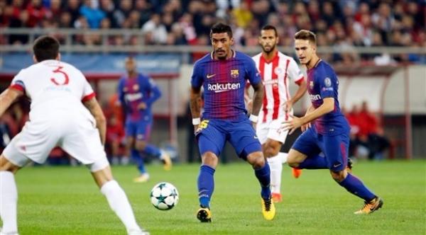 أولمبياكوس يفاجئ برشلونة في أبطال أوروبا