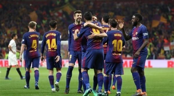 برشلونة يكتسح إشبيلية بخماسية ويتوج بكأس ملك إسبانيا (فيديو)