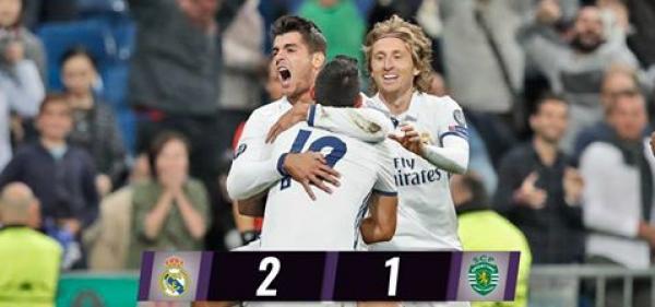 اهداف مباراة ريال مدريد و سبورتينغ لشبونة 2-1