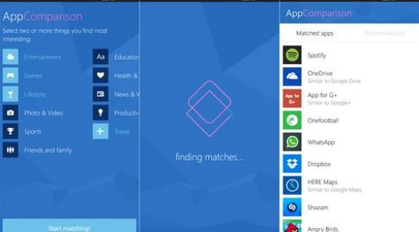 تطبيق AppComparison للانتقال من أندرويد إلى ويندوز فون