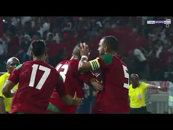 بالفيديو .. خالد بوطيب يتقدم للمنتخب الوطني بهدف رائع في مرمى الغابون