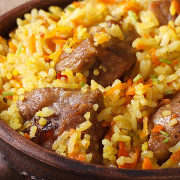 طبق الأرز واللحم الذيد