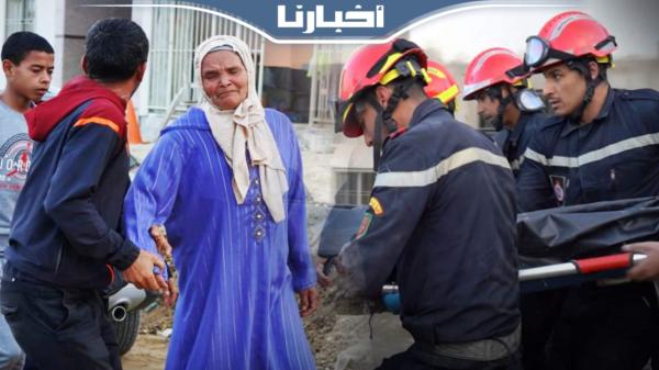 حـزن ودمـوع.. انهيار أسرة حارس عمارة الرهراه بطنجة بعد إخراج جثته من تحت  الأنقاض