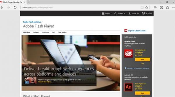 مايكروسوفت تعطّل عناصر "فلاش" في متصفح "إيدج"
